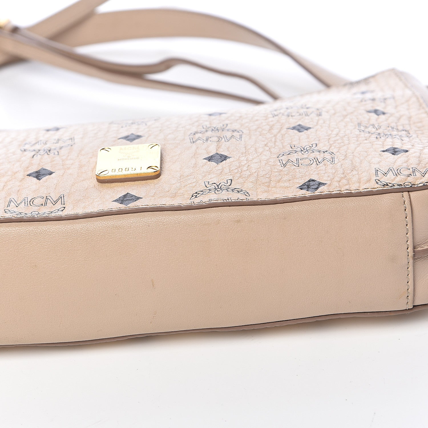 MCM Visetos Medium Essential Shoulder Bag Beige 12 of 17