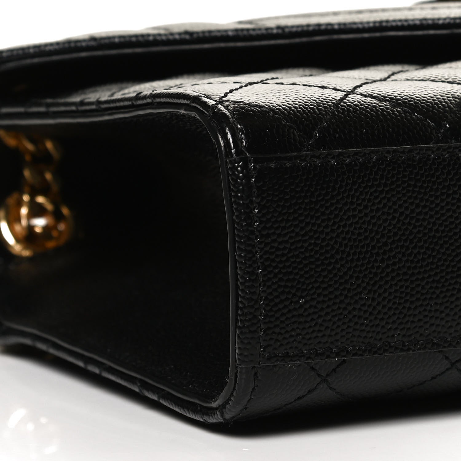 Saint Laurent Grain De Poudre Textured Mixed Matelasse Triquilt Medium Monogram Satchel Black 9 of 10