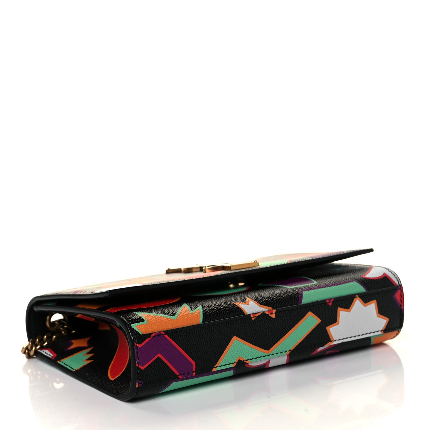 Grain De Poudre Small Monogram Shapes Print Kate Satchel Black