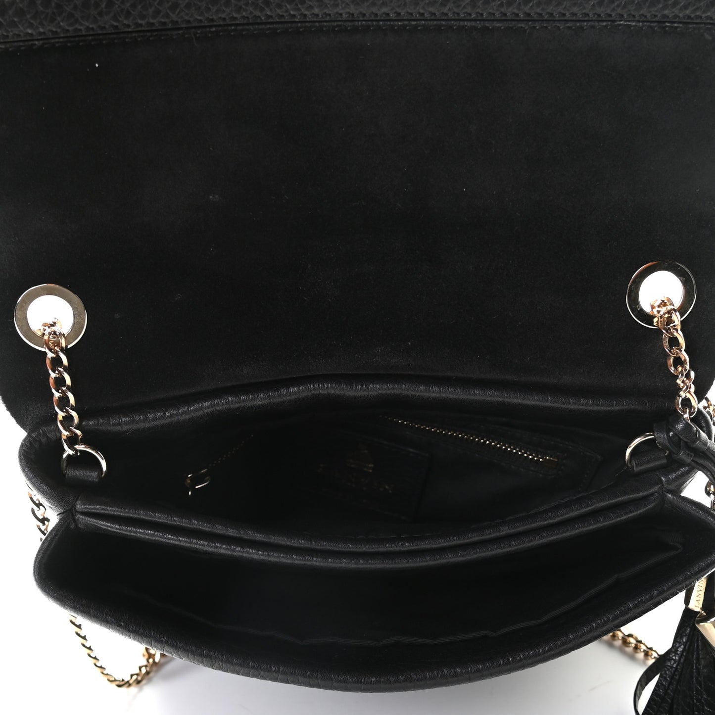 Grained Calfskin Mini Sugar Flap Shoulder Bag Black