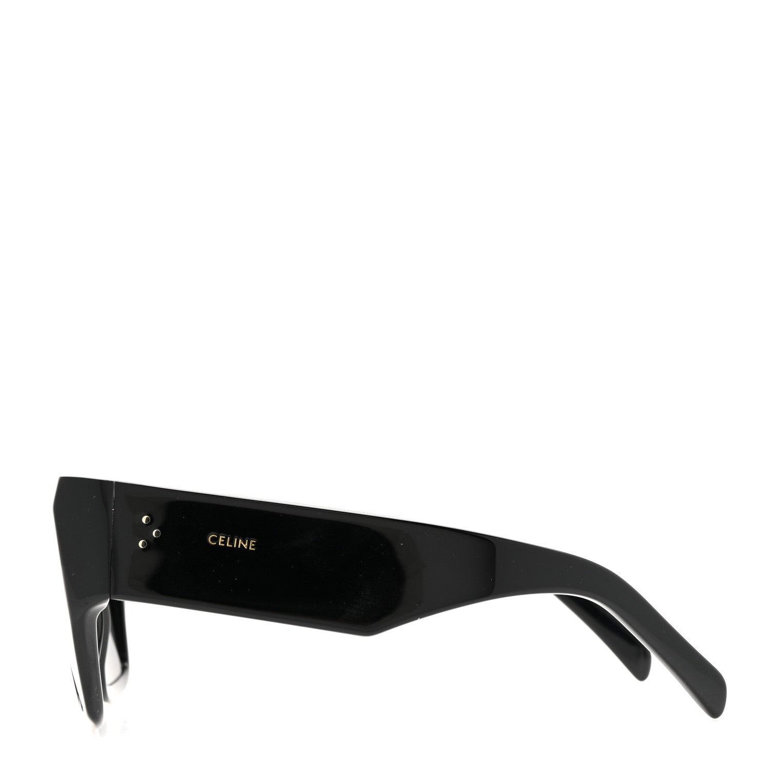 Celine Acetate Flat Top Rectangular Sunglasses CL400921 Black 3 of 7