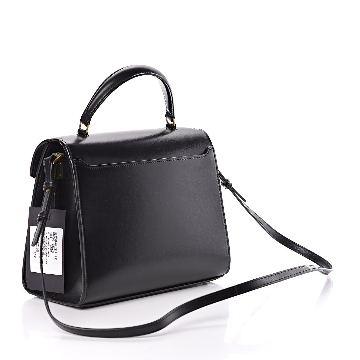 Saint Laurent Kid Scamosciato Smooth Calfskin Medium Classic Monogram Cassandra Top Handle Black Rouge Legion 3 of 10