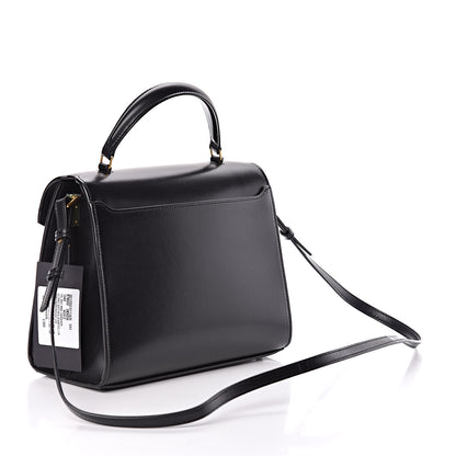 Saint Laurent Kid Scamosciato Smooth Calfskin Medium Classic Monogram Cassandra Top Handle Black Rouge Legion 3 of 10