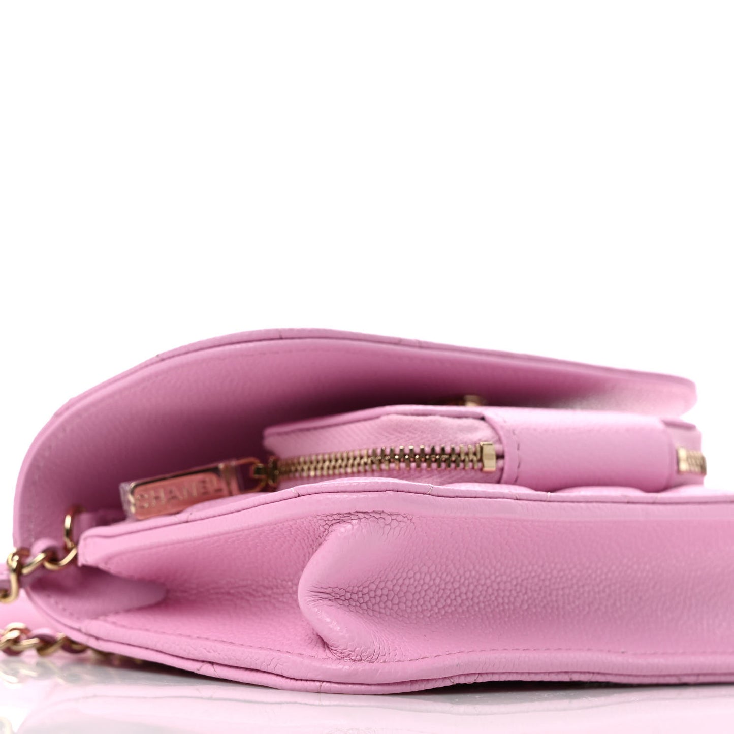Caviar Quilted Business Affinity Clutch With Chain Flap Lilac