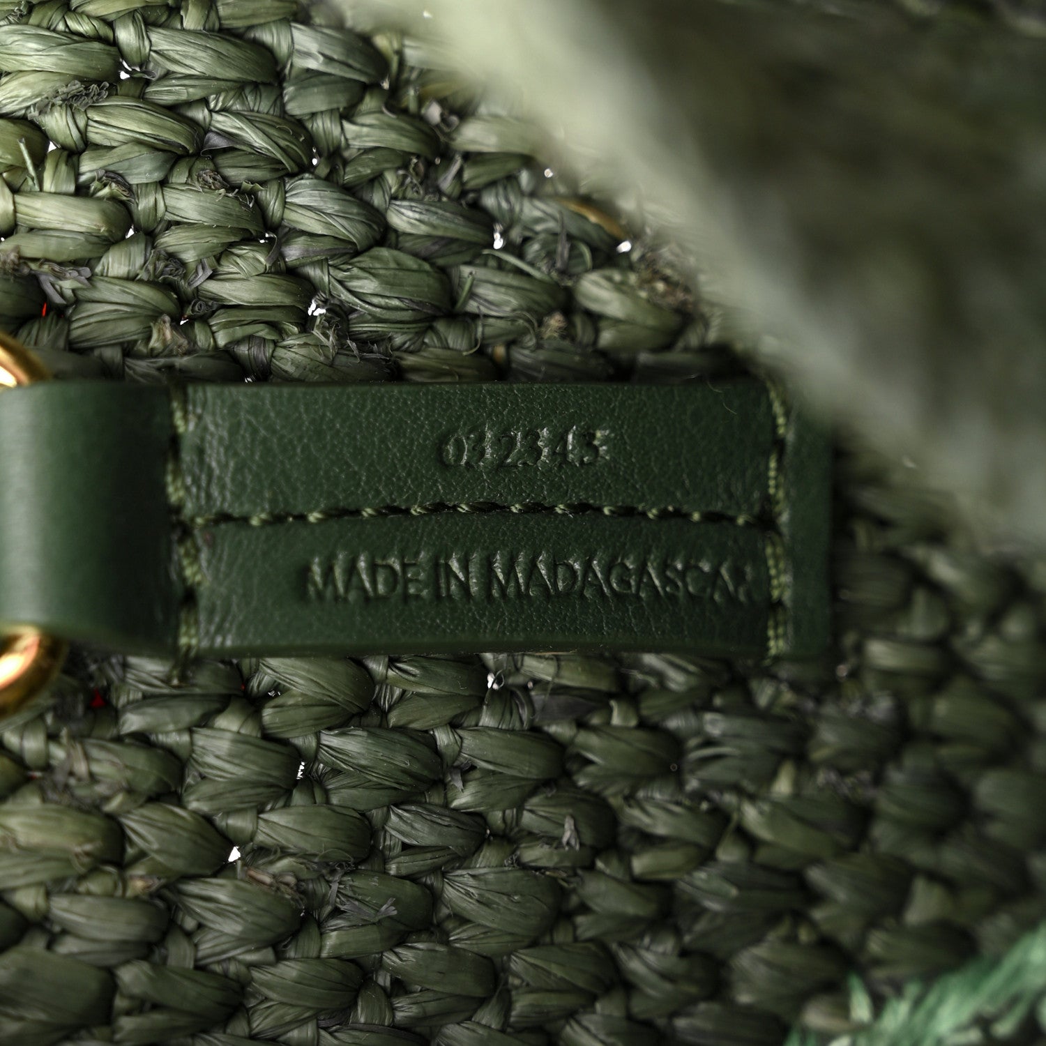 Loewe X SUNA FUJITA Raffia Small Font Tote Bottle Green 7 of 11