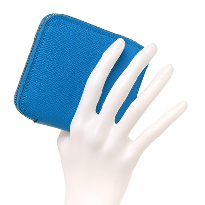 Hermes Epsom Silk'In Compact Wallet Bleu Frida 2 of 10