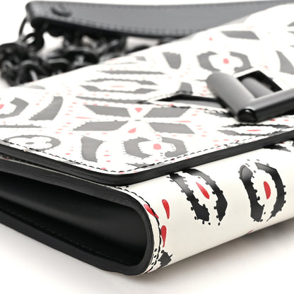 Louis Vuitton Calfskin Graphic Print Twist Chain Wallet White Black White Black 8 of 9