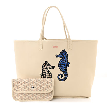 Goyard Goyardine Embroidered Seahorse Reversible Anjou PM Sand 3 of 17