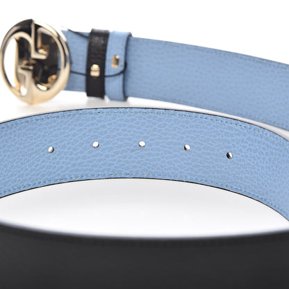 Gucci Dollar Calfskin 1973 Reversible Belt 85 34 Black Mineral Blue 6 of 7