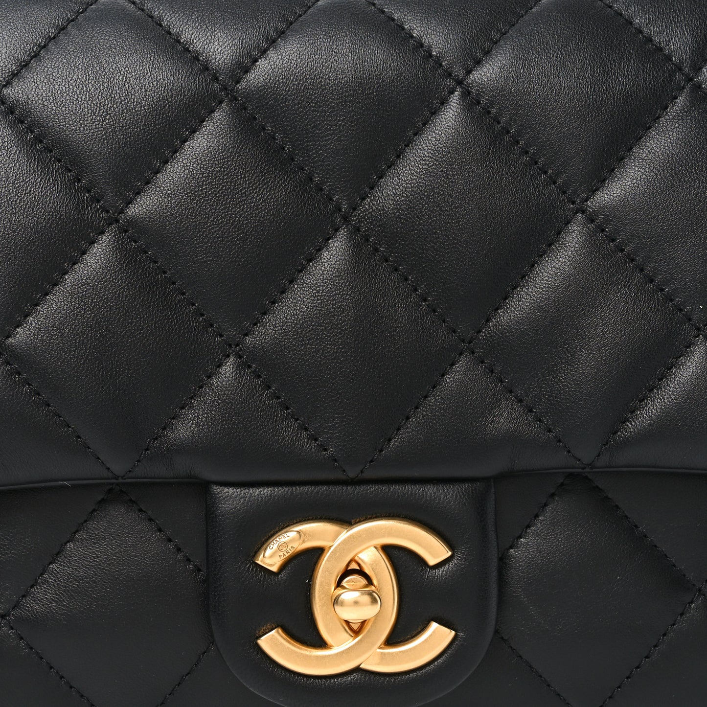 Lambskin Quilted Crossbody Flap Black