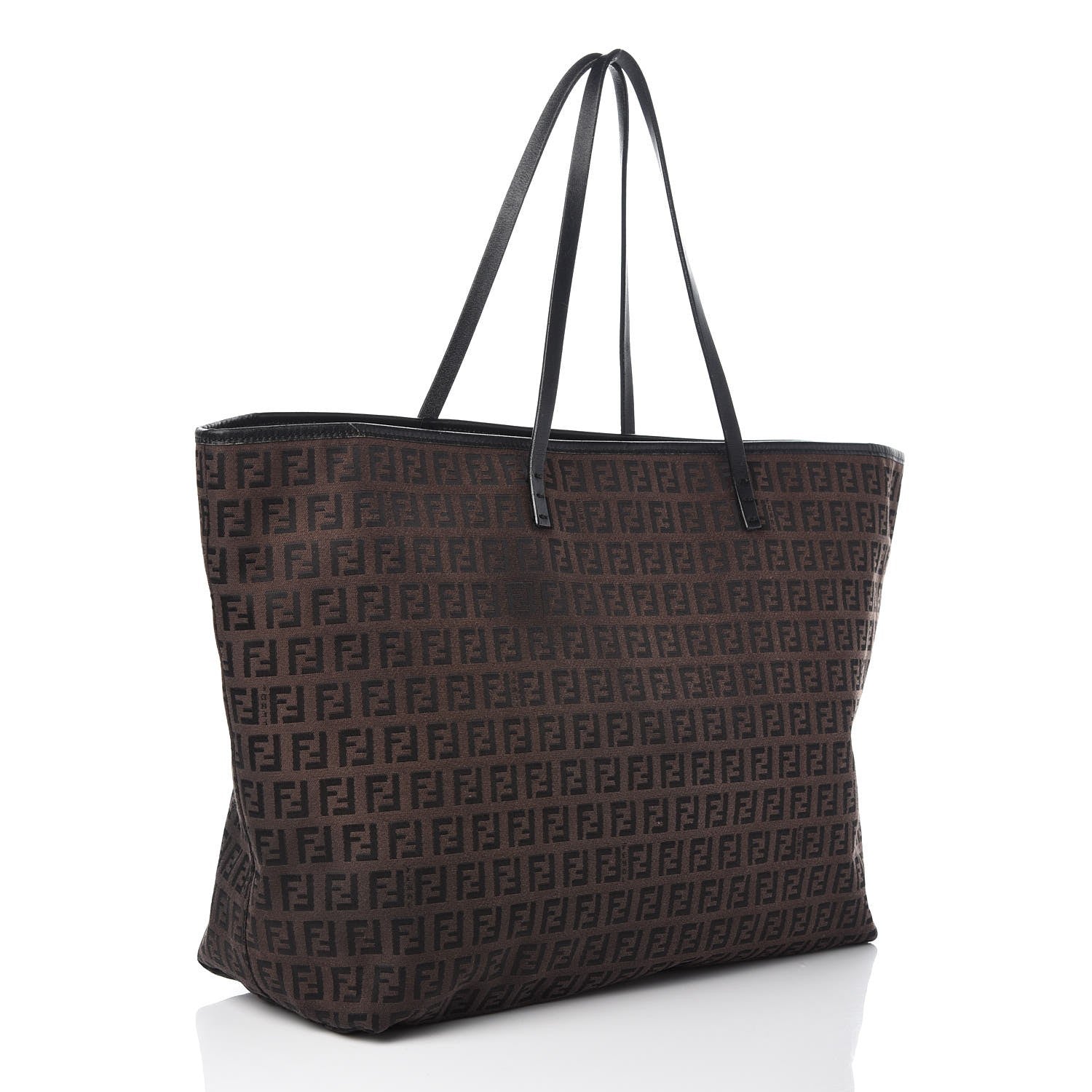 Fendi Zucchino Large Shopper Tote Brown 3 of 8
