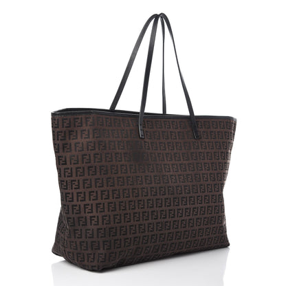Fendi Zucchino Large Shopper Tote Brown 3 of 8