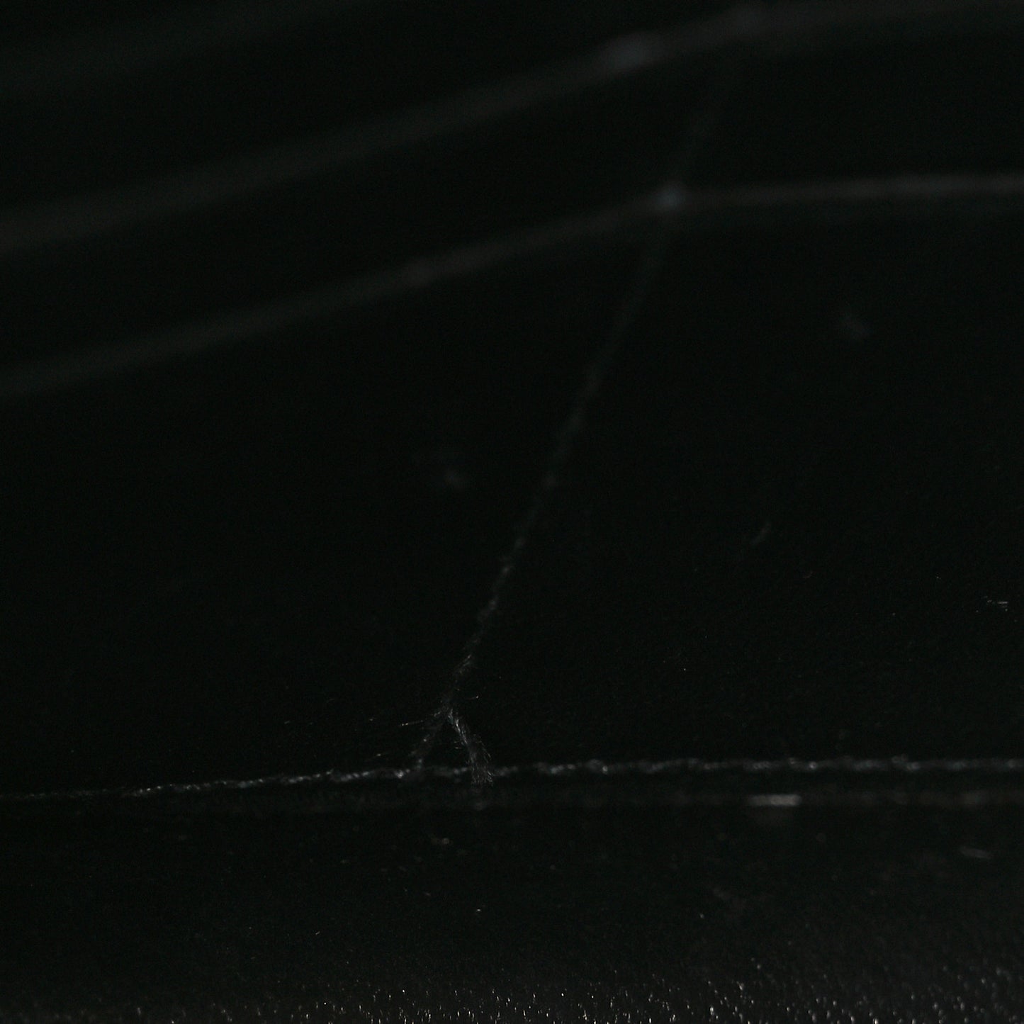 Shiny Calfskin Logo Crocodile Embossed Ville Wallet on Chain Black