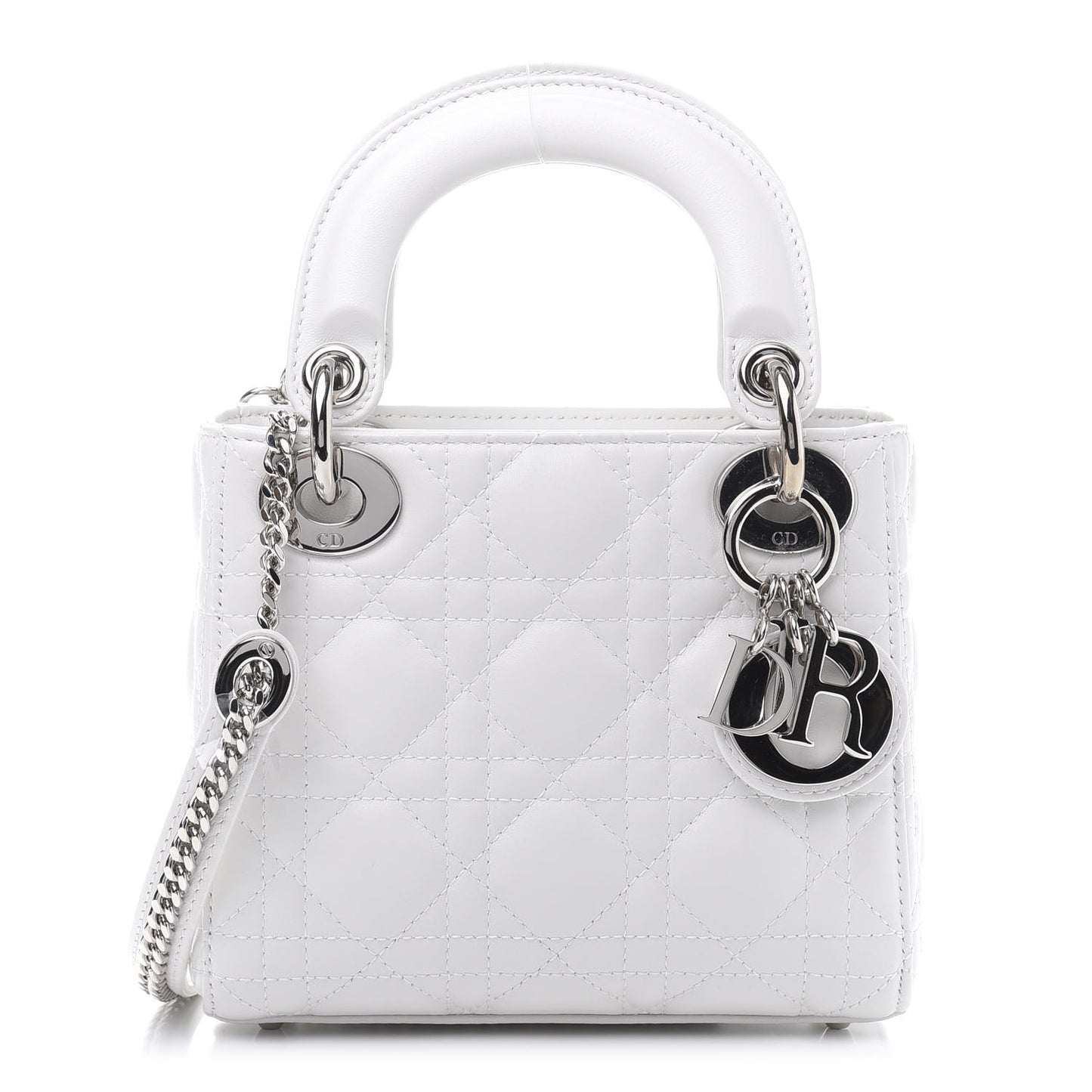 Lambskin Cannage Mini Lady Dior White