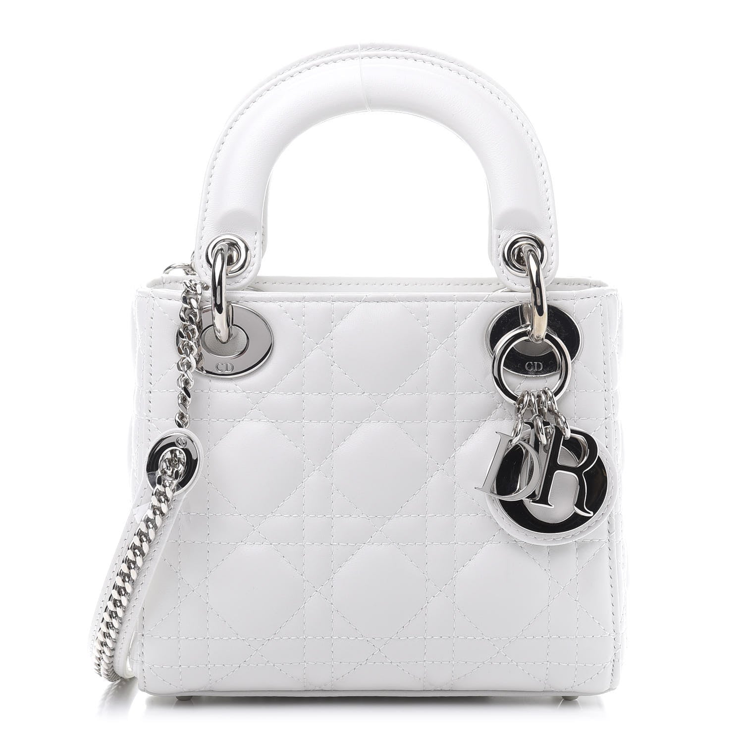 Christian Dior Lambskin Cannage Mini Lady Dior White 1 of 13