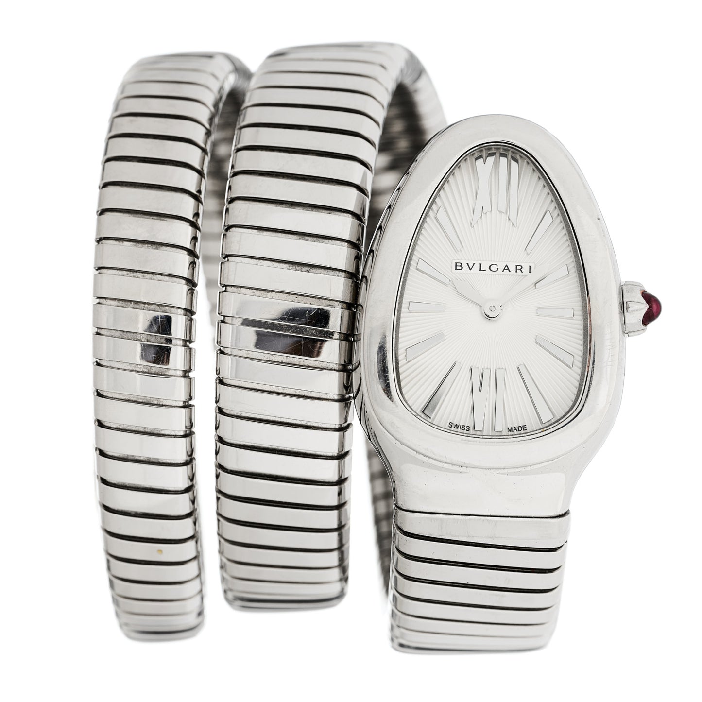 Stainless Steel 35mm Serpenti Tubogas Double Spiral Quartz Watch