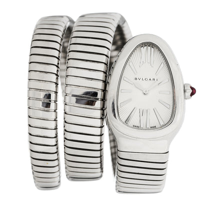 Bulgari Stainless Steel 35mm Serpenti Tubogas Double Spiral Quartz Watch 1 of 4