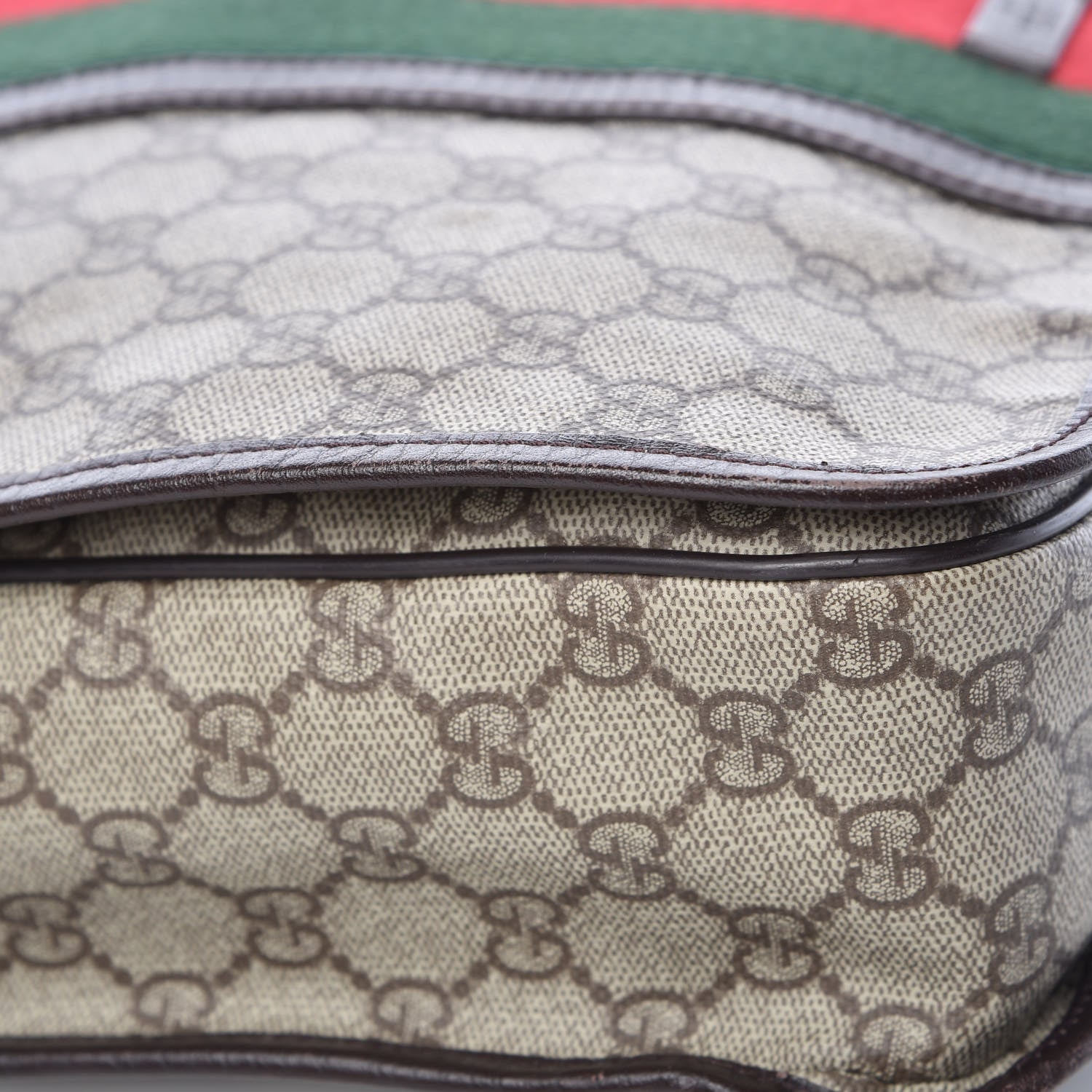 Gucci GG Plus Monogram Web Large Flap Messenger Bag Beige Dark Brown 13 of 14