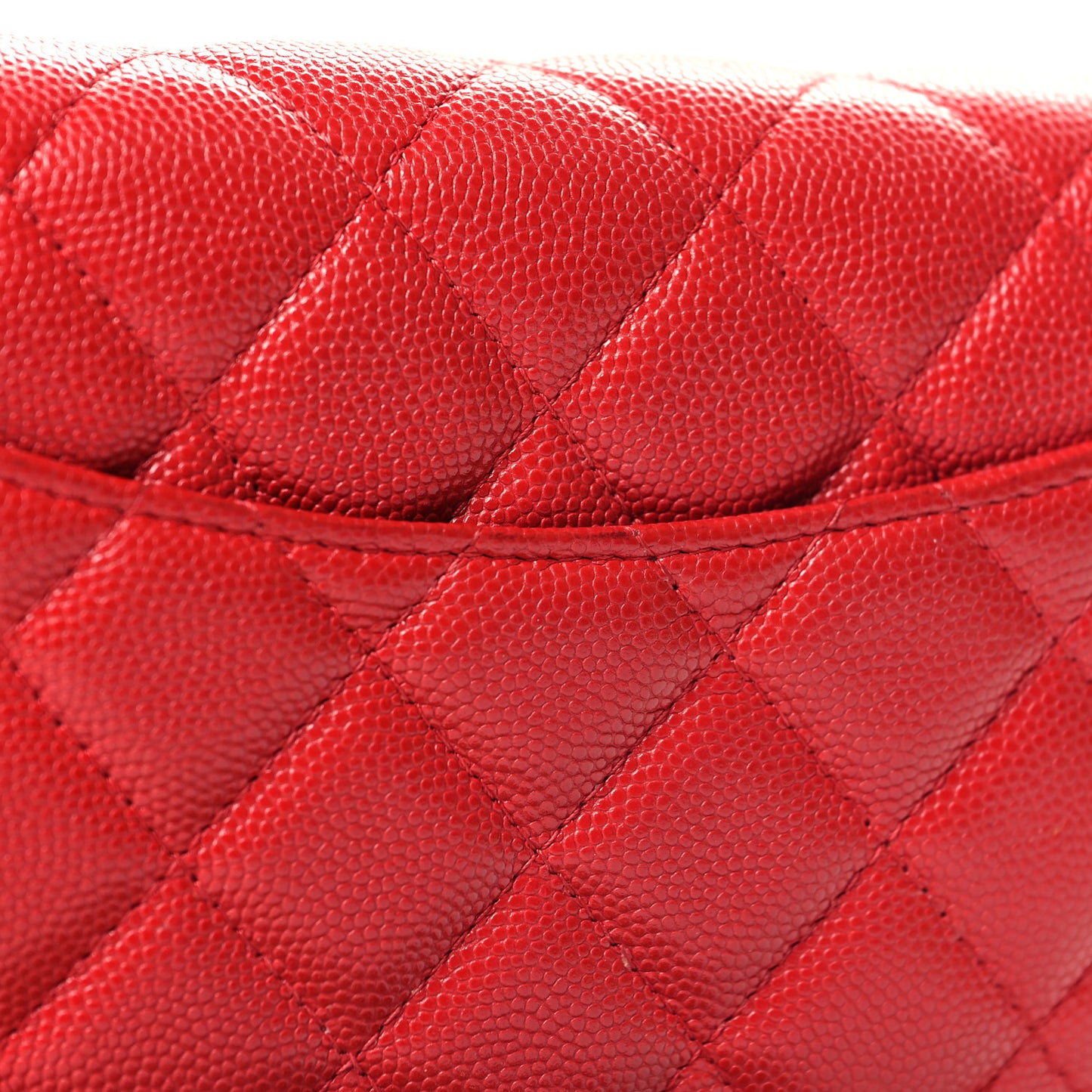 Caviar Quilted Wallet on Chain WOC Red