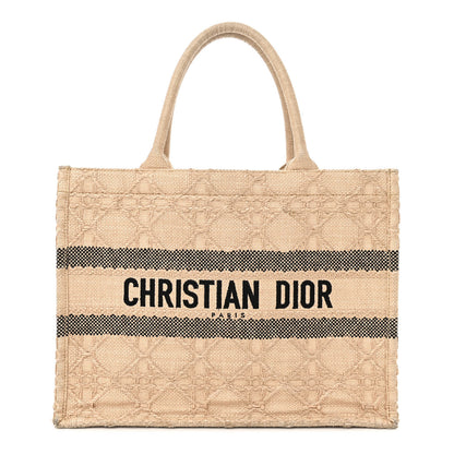 Christian Dior Raffia Cannage Medium Book Tote Natural 1 of 13