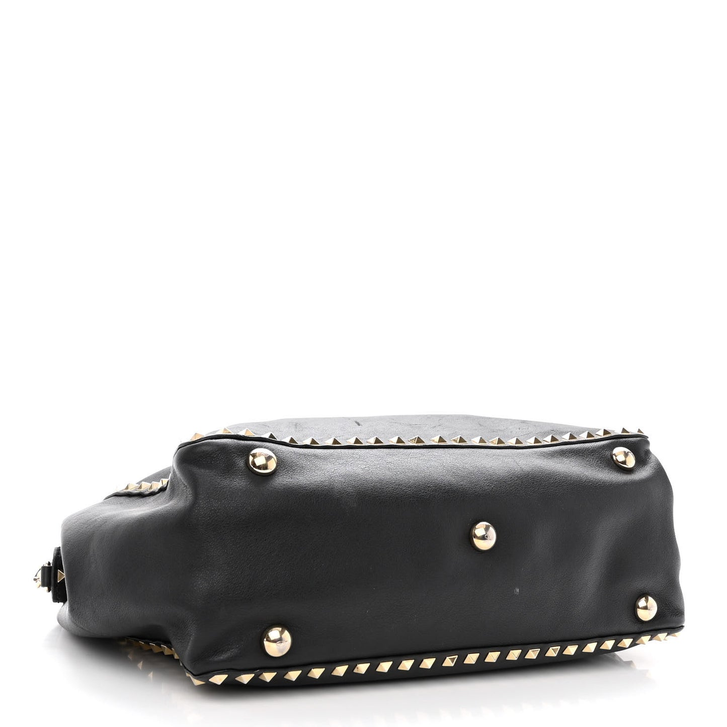 Vitello Medium Rockstud Tote Black