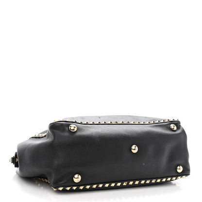 Valentino Garavani Vitello Medium Rockstud Tote Black 4 of 9