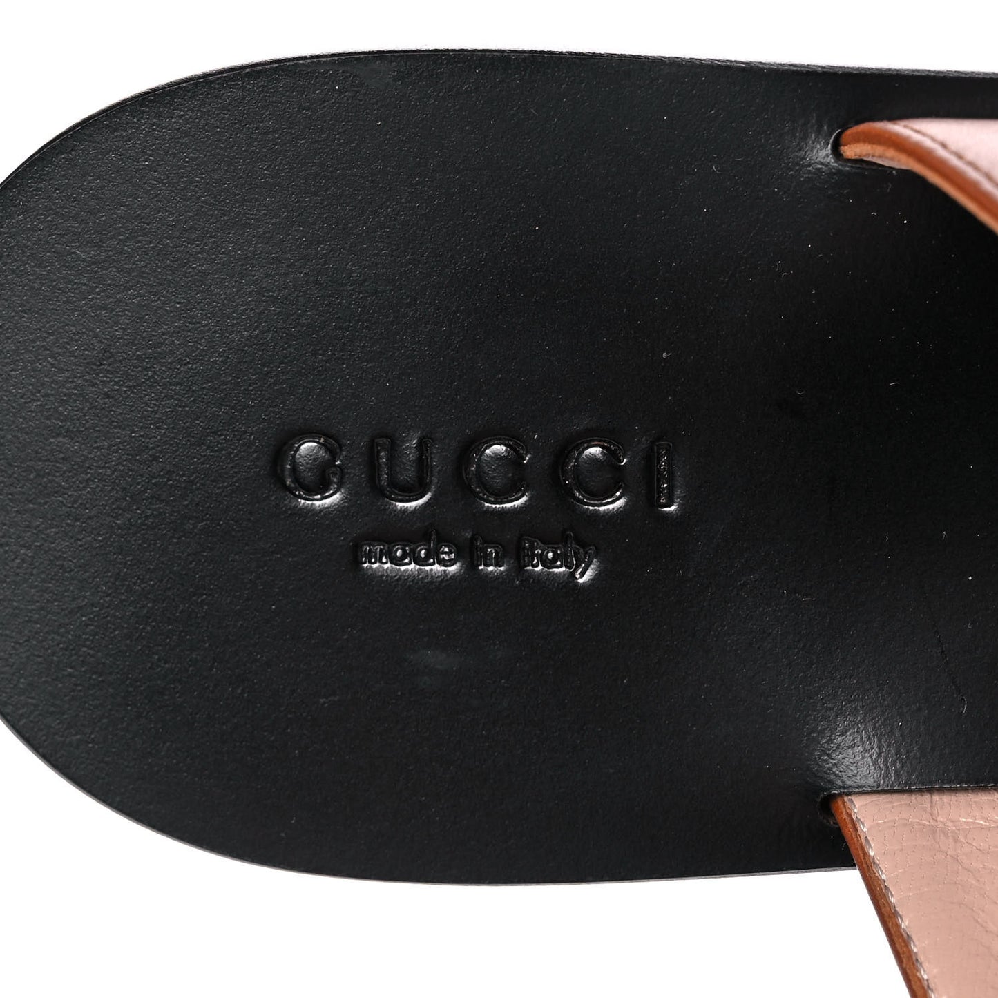 Calfskin GG Marmont Thong Sandals 37.5 Cognac