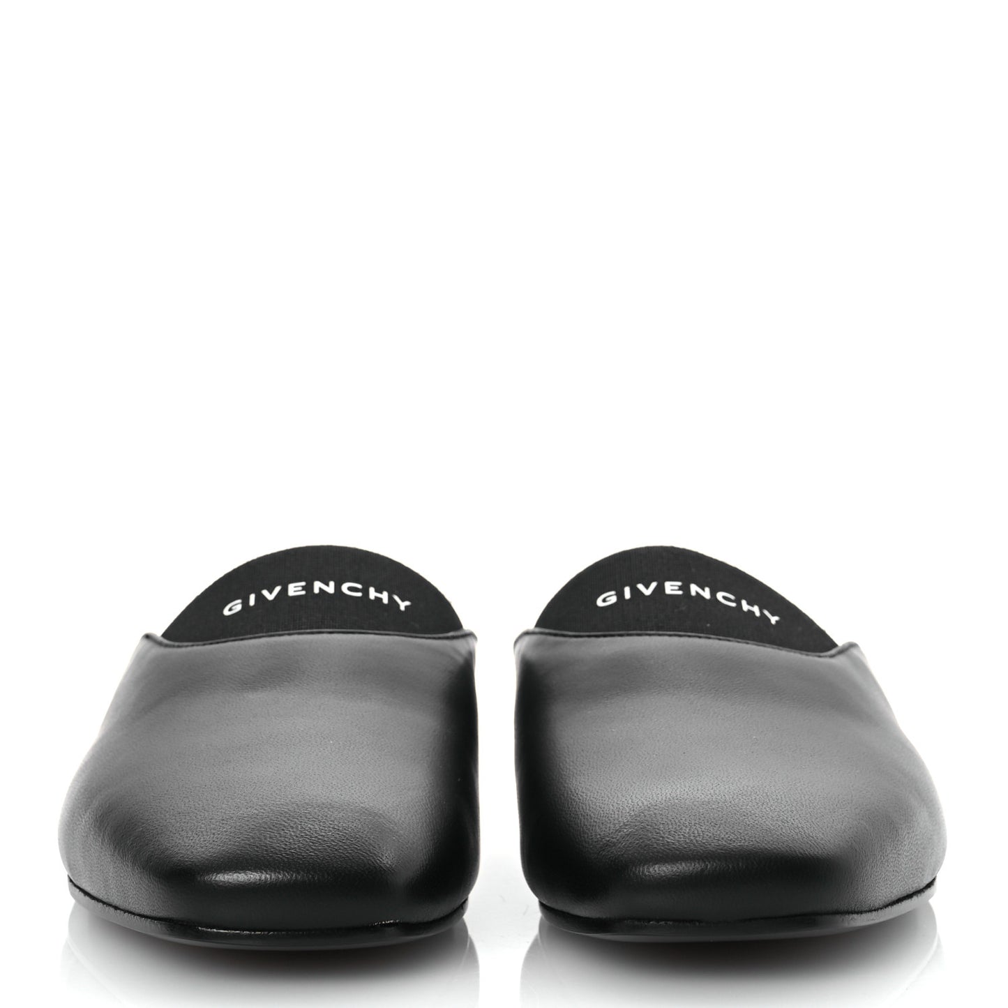 Calfskin Dune Bedford Logo Mule Slides 36 Black