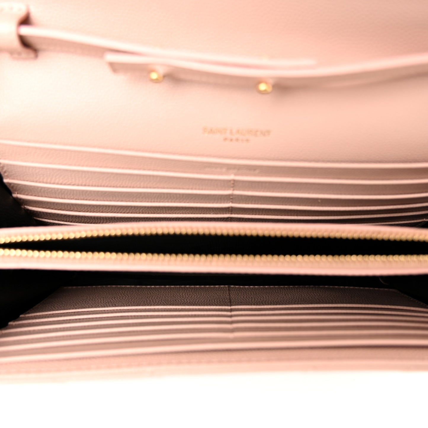 Grain De Poudre Matelasse Chevron Monogram Chain Wallet Pale Pink