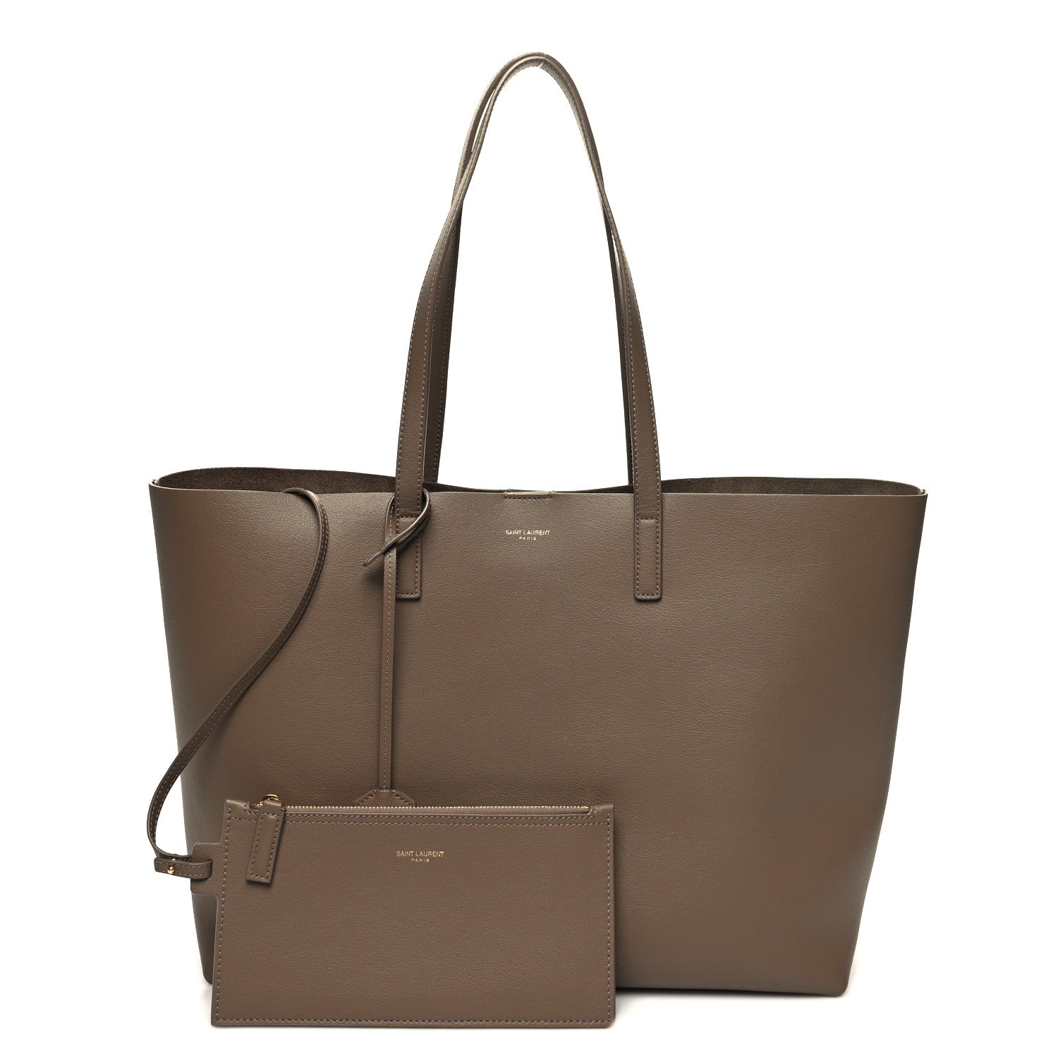 Saint Laurent Calfskin Large Shopping Tote Taupe 1 of 12