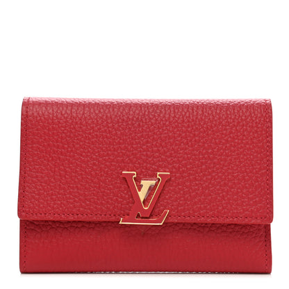 Louis Vuitton Taurillon Capucines Compact Wallet Scarlet 1 of 7