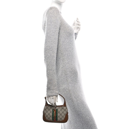 Gucci GG Supreme Monogram Azalea Calfskin Web Mini Jackie 1961 Hobo Beige Ebony Brown Sugar 2 of 11