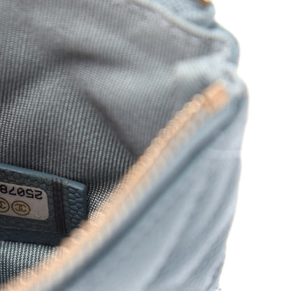 Chanel Iridescent Caviar Quilted Small Cosmetic Case Light Blue 7 of 7