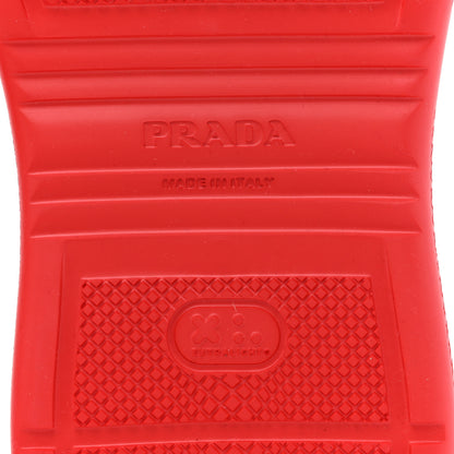 Prada Soft Mellow Rubber Embossed Mens Triangle Logo Mules 41 Rosso 7 of 10