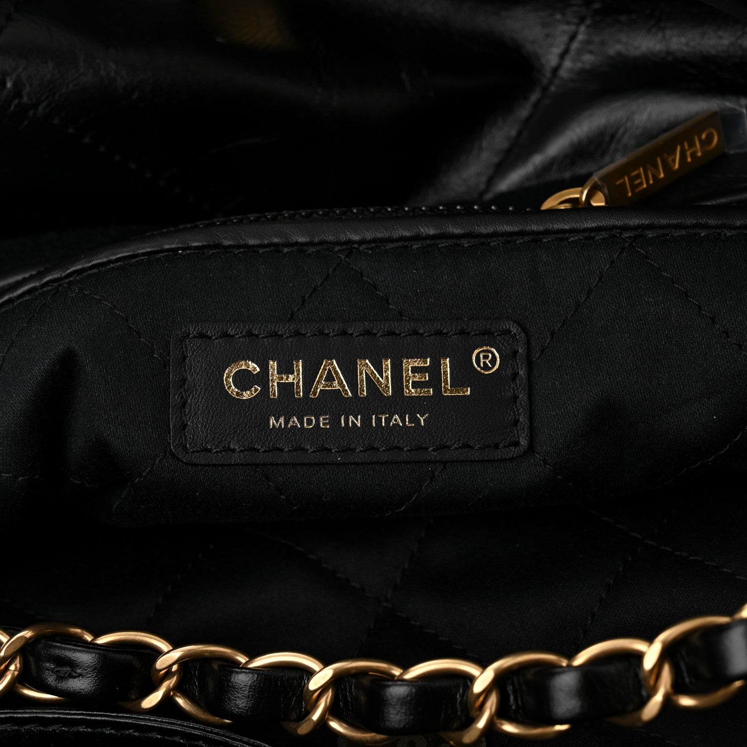 Chanel Shiny Calfskin Quilted Small Chanel 22 Black 7 of 11