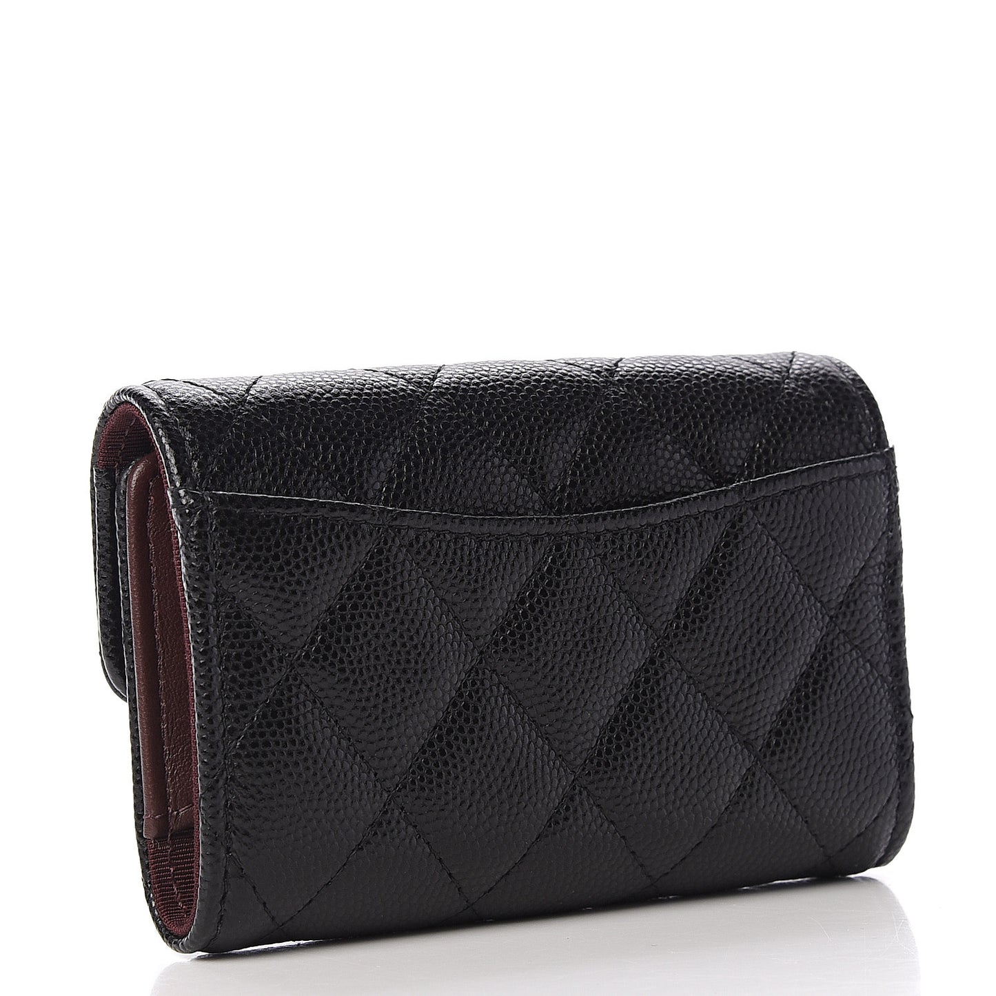 Caviar Quilted Classic 4 Key Holder Wallet Black
