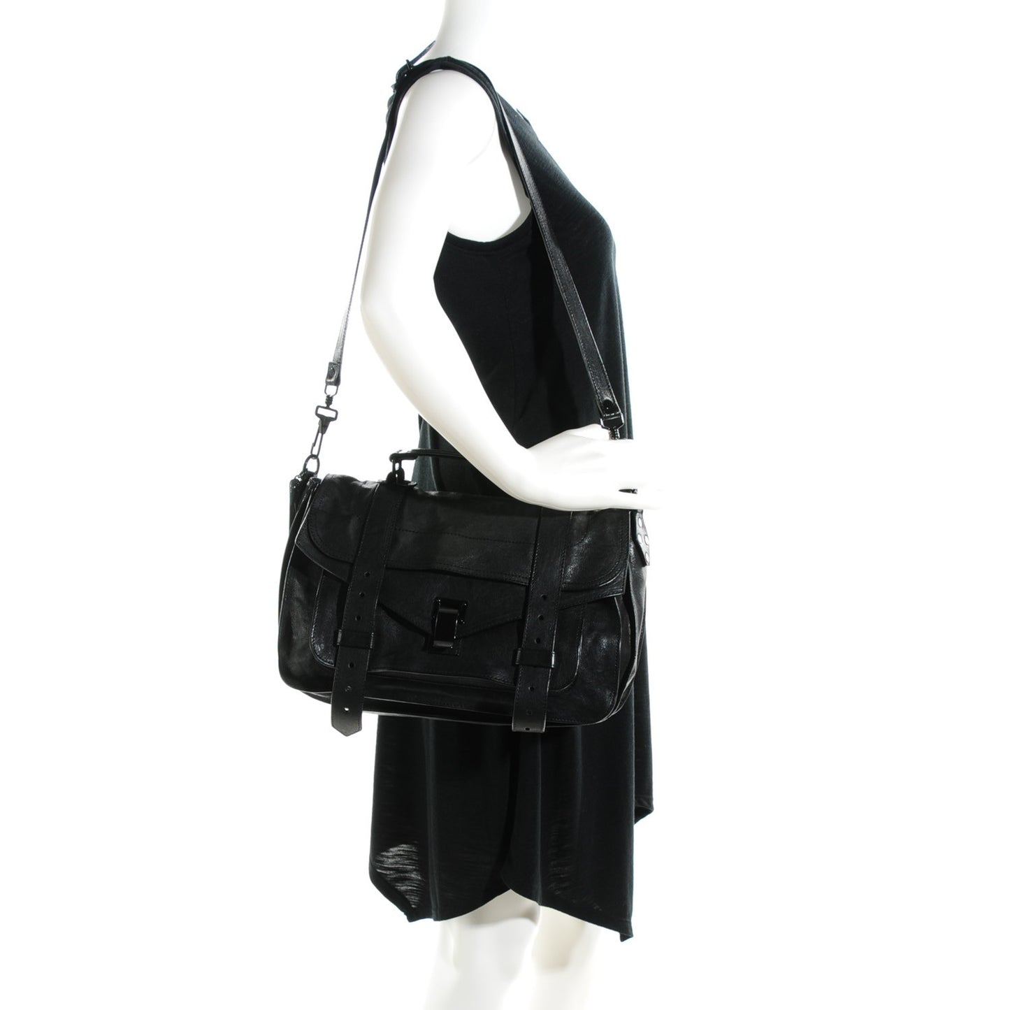 Lambskin Medium PS1 Satchel Black