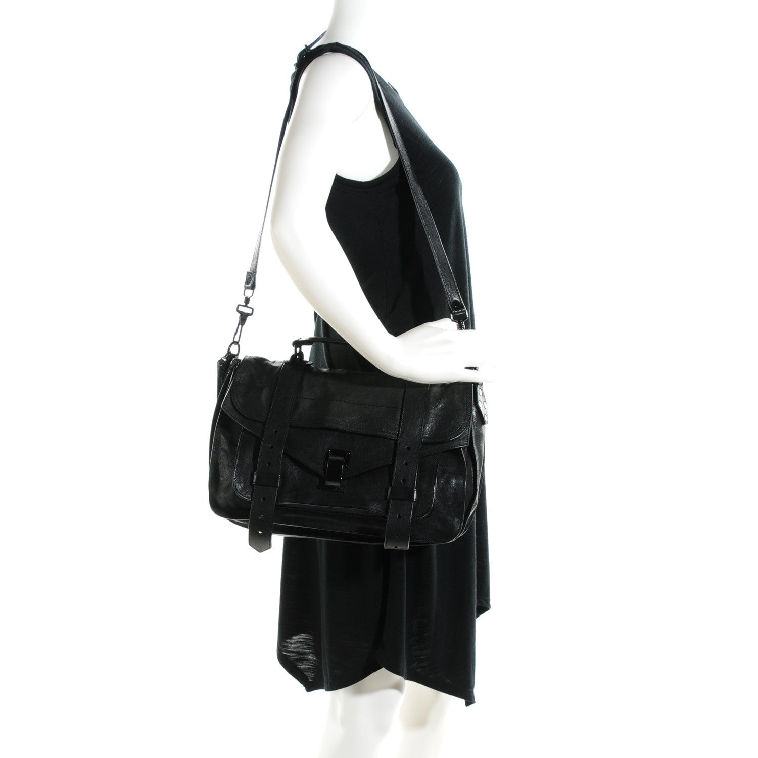 Proenza Schouler Lambskin Medium PS1 Satchel Black 2 of 8