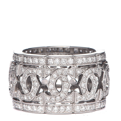 Cartier 18K White Gold Diamond Entrelaces Ring 53 6.25 1 of 6