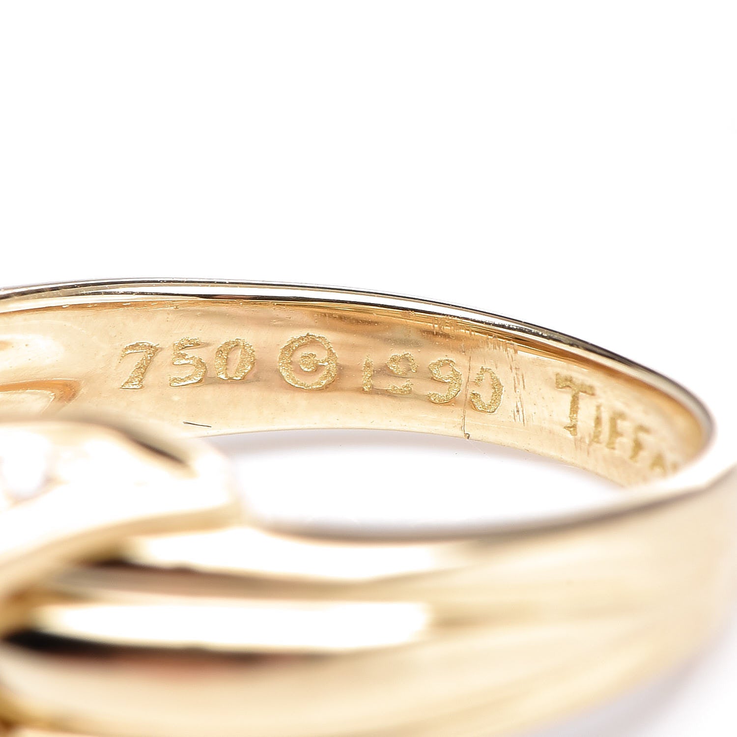 Tiffany 18K Yellow Gold Diamond Signature X Ring 50 5.25 5 of 6