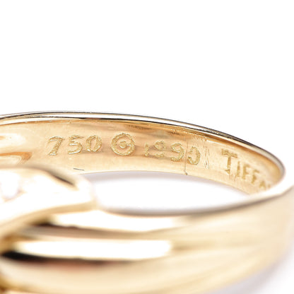 Tiffany 18K Yellow Gold Diamond Signature X Ring 50 5.25 5 of 6