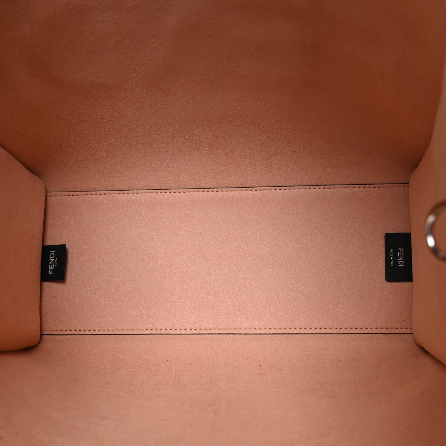 Fendi Vitello Cher Plexiglass Logo Debossed Medium Fendi Sunshine Shopper Tote Light Rose 5 of 9