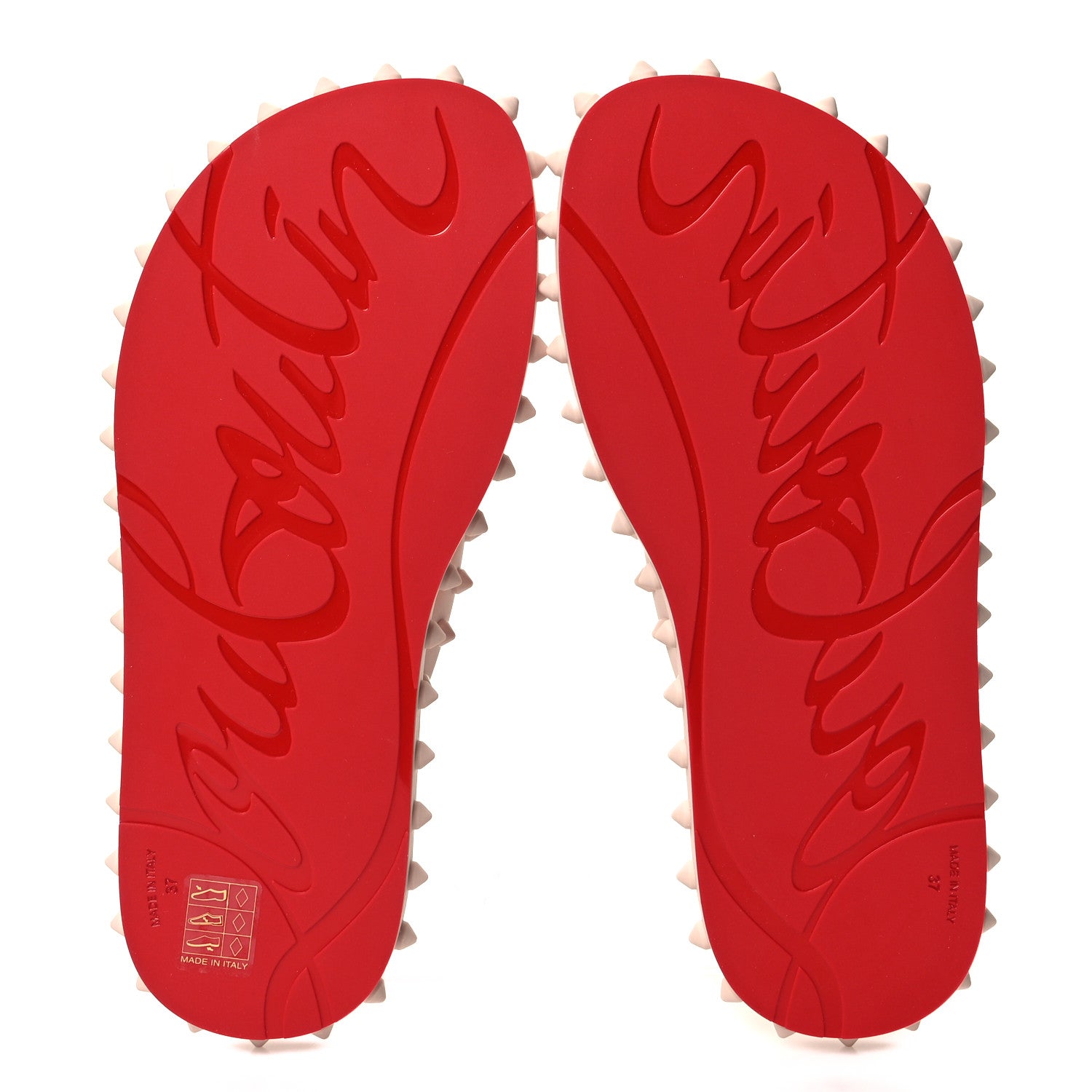 Christian Louboutin Rubber Spike Super Loubi Flip Flop Sandals 37 Leche 5 of 7