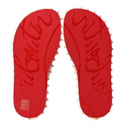 Christian Louboutin Rubber Spike Super Loubi Flip Flop Sandals 37 Leche 5 of 7