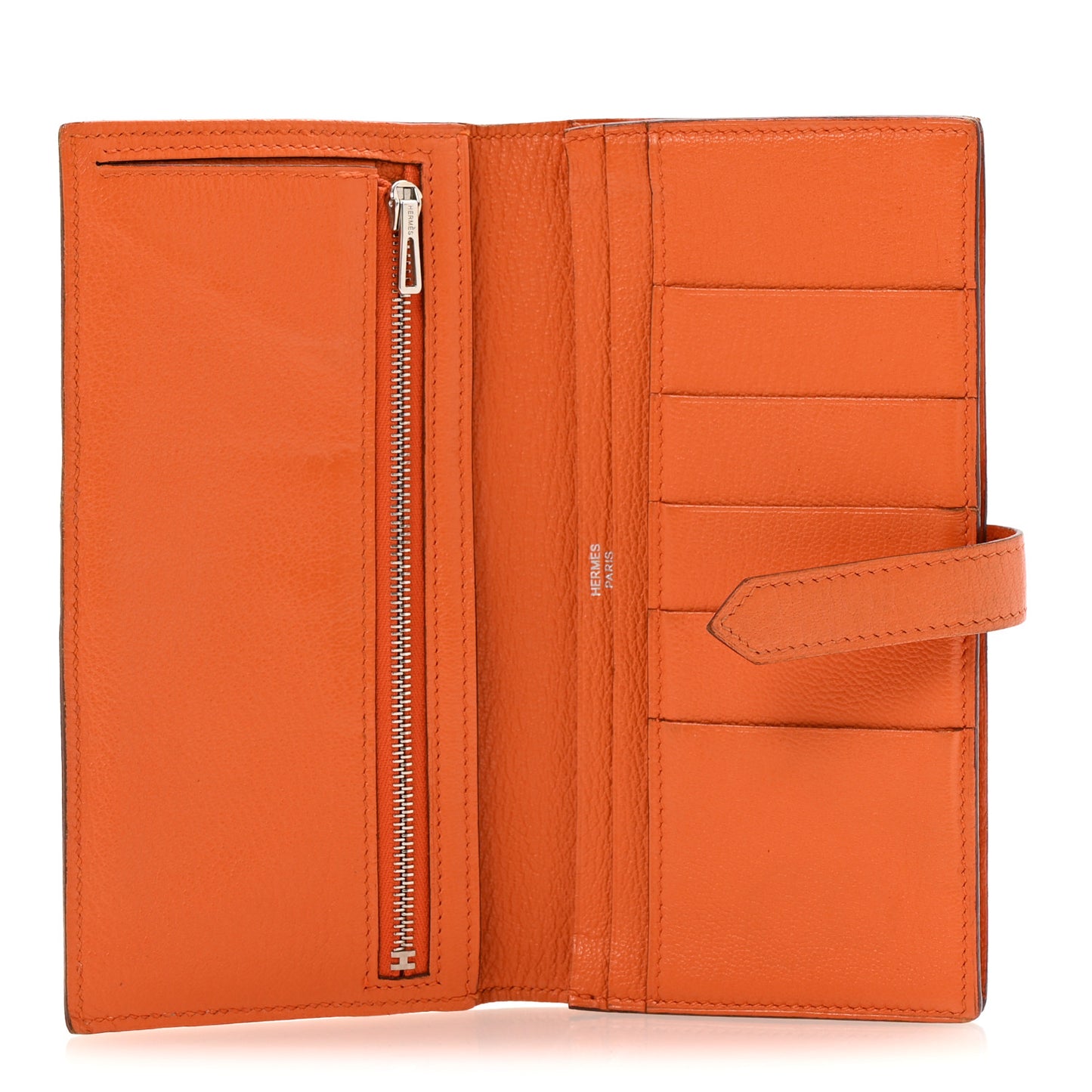 Chevre Mysore Bearn Gusset Wallet Orange