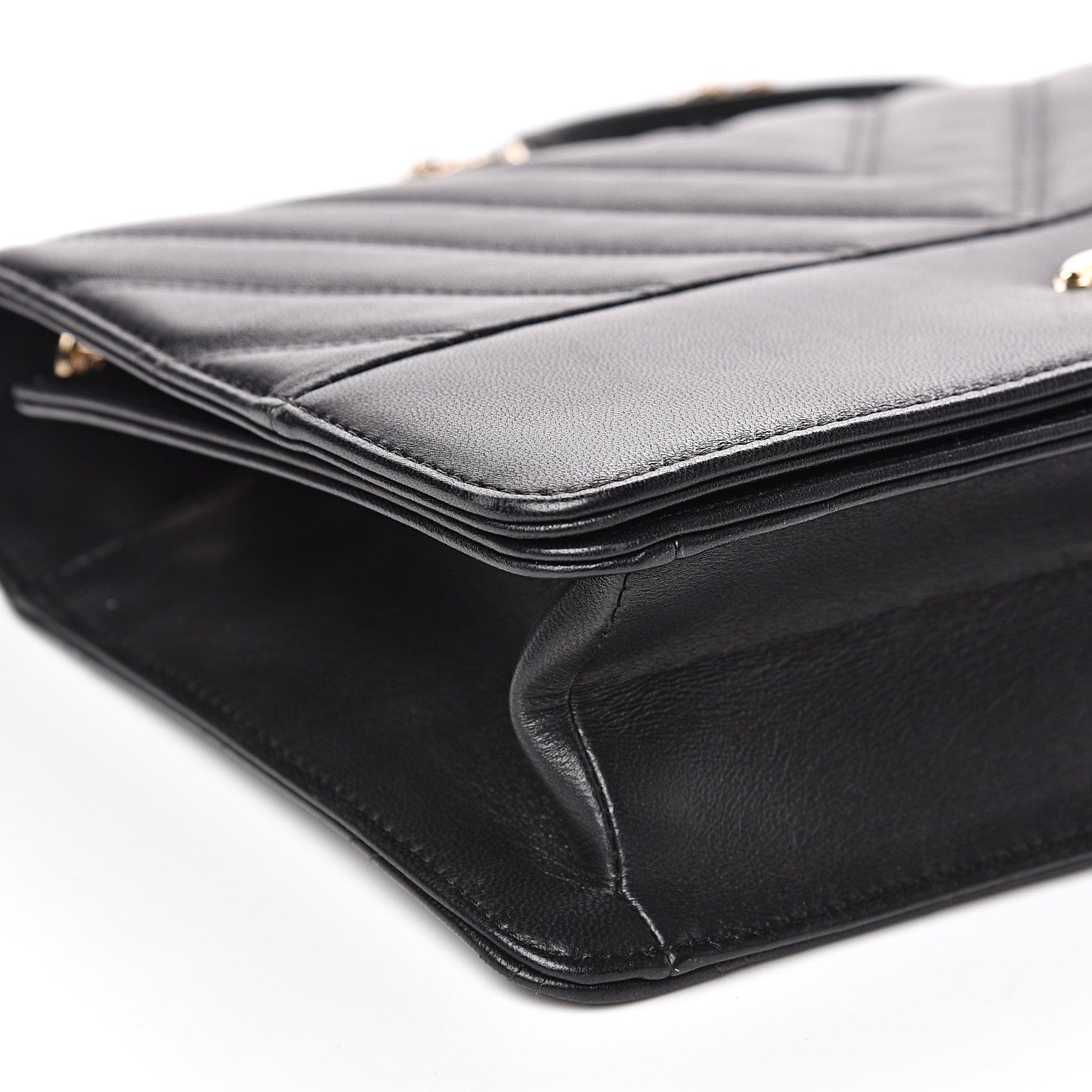 Chanel Lambskin Chevron Quilted Flap Black 7 of 13