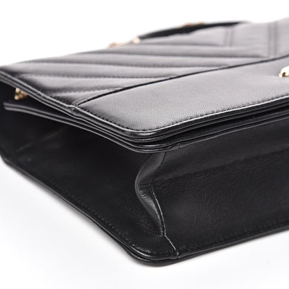 Chanel Lambskin Chevron Quilted Flap Black 7 of 13