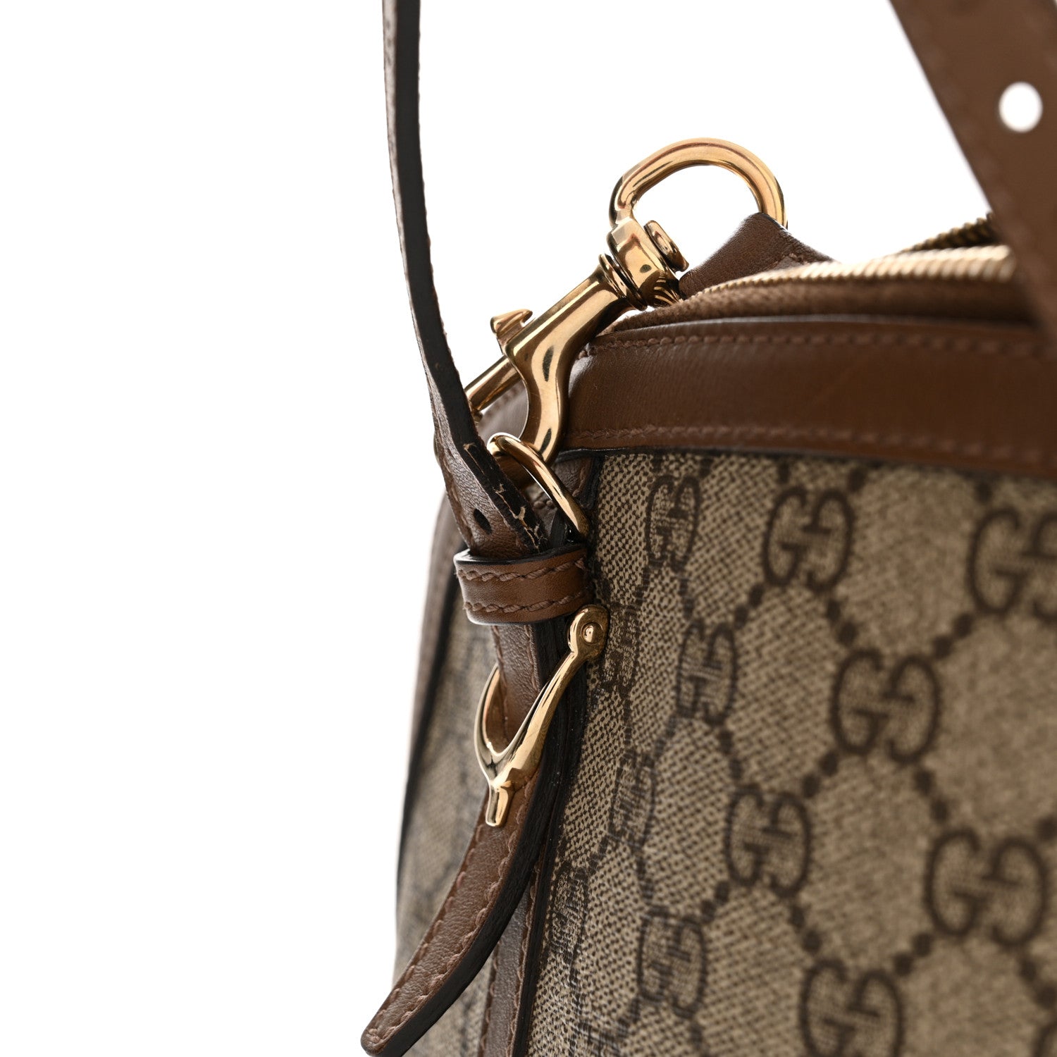 Gucci GG Supreme Monogram Margaux Calfskin Small Nice Top Handle Dome Bag Beige Ebony Acero 23 of 23