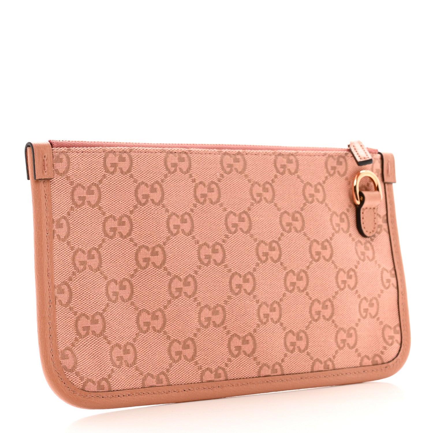 Gucci Monogram Textured Dollar Calfskin Ophidia Shopping Tote Pouch Cloche Rose Pink 3 of 7