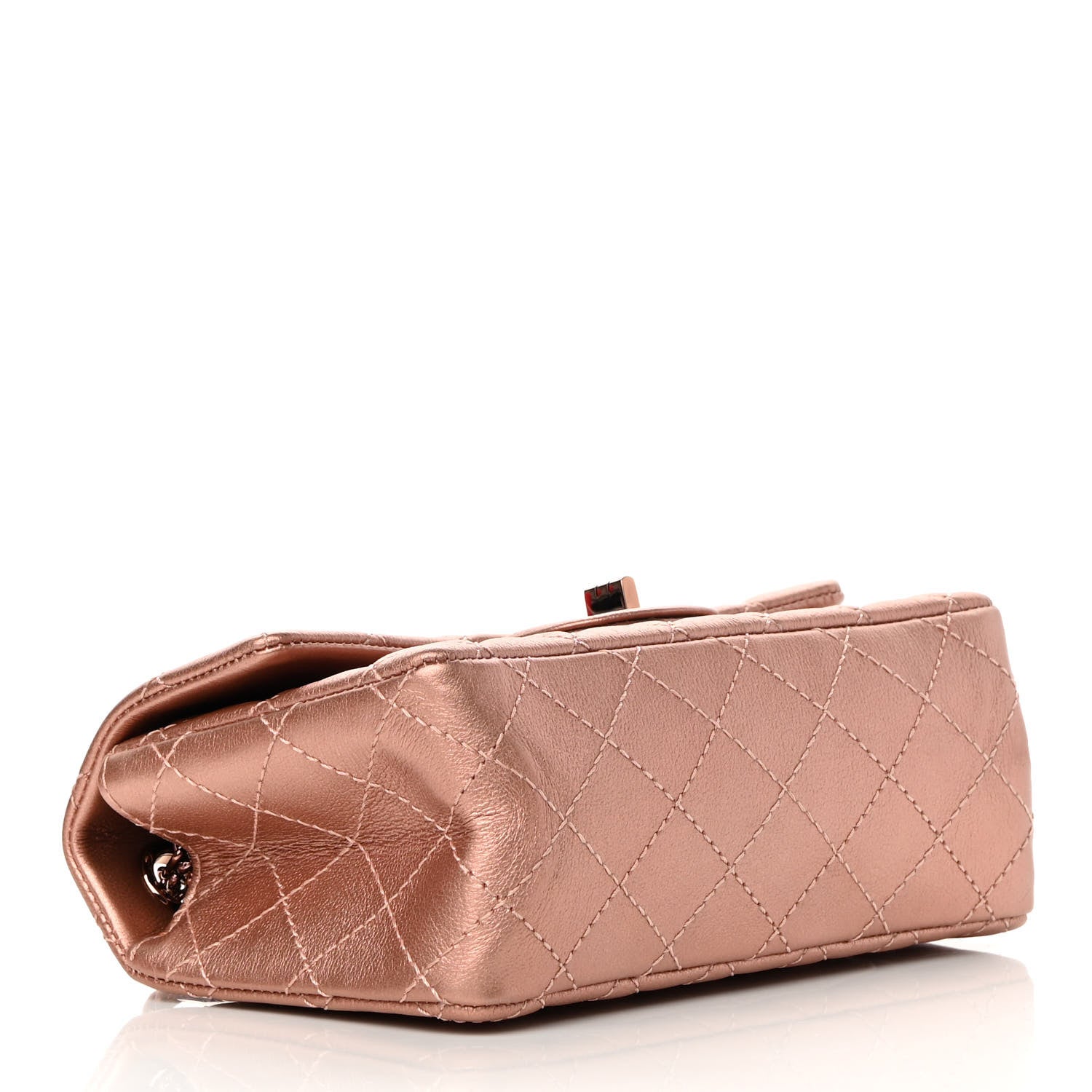 Chanel Metallic Grained Calfskin Quilted 2.55 Reissue Mini Flap Copper Pink 4 of 10